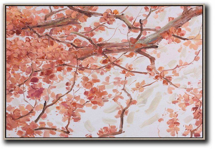Horizontal Abstract Flower Painting #ABH0A43 - Click Image to Close