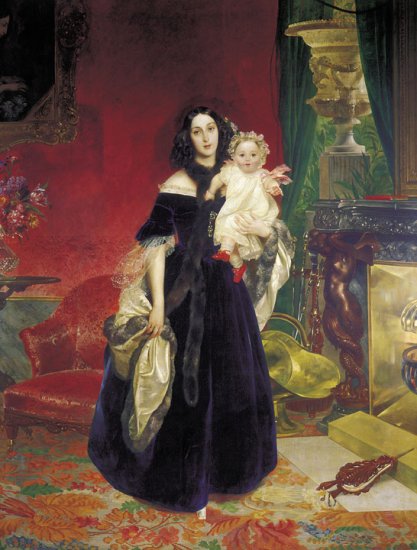 Portrait Of Maria Arkadevna Beck With Her Daughter, 1840 - Click Image to Close