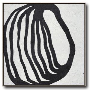 Square Minimal Black And White Painting #ADMPS0A170