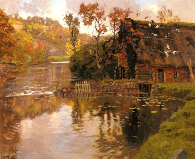 Cottage By A Stream - Click Image to Close