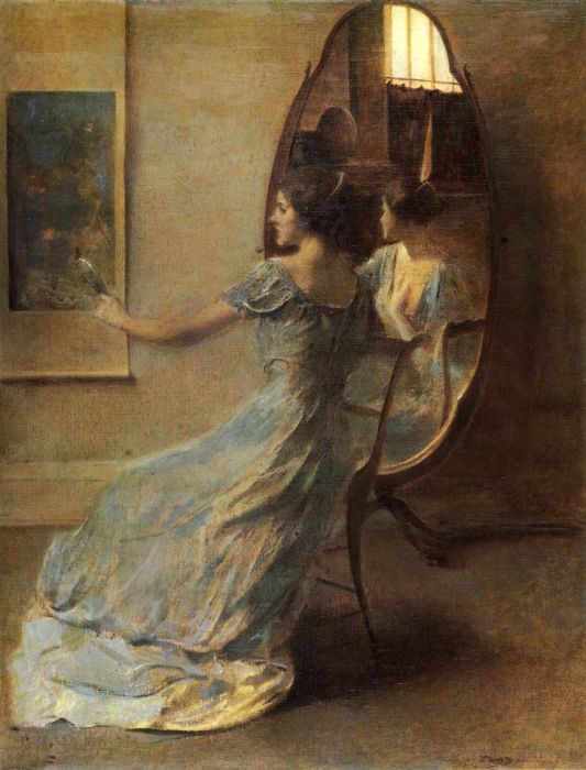 Dewing Oil Paintings - Before The Mirror